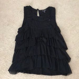 Black tank top with ruffles